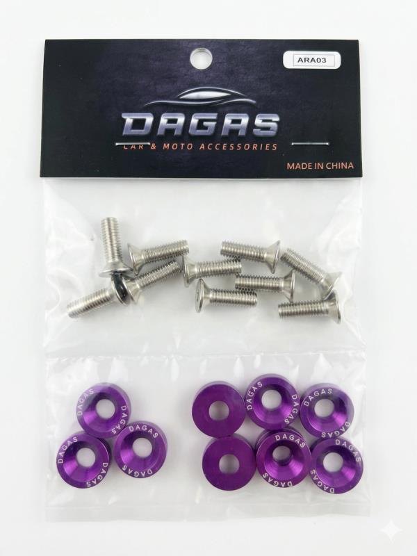 ARANDELAS ANODIZADAS PARA MOTO  X 10 
VIOLETA