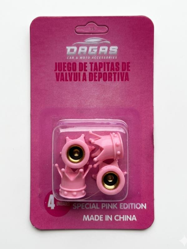 JUEGO DE TAPITAS DE VALVULA CORONA 
ROSA 4 PCS