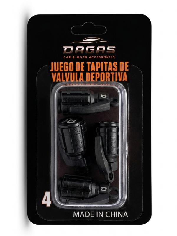 JUEGO DE TAPITAS  DE VALVULA GRANADA 
METALIZADA 4 PCS NEGRO